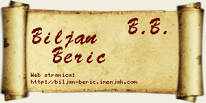 Biljan Berić vizit kartica